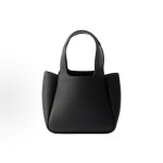 PRADA mini Black handbag with a metal letter logo on the front